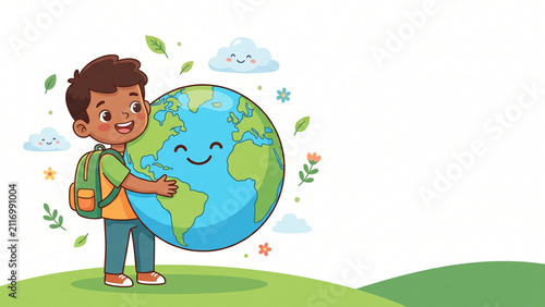 Person Hugging Earth Promoting Love and Care for the Planet