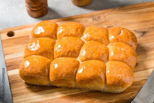 Canvas Print Homemade Buttery Parker House Roll Buns