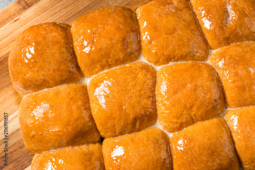 Canvas Print Homemade Buttery Parker House Roll Buns
