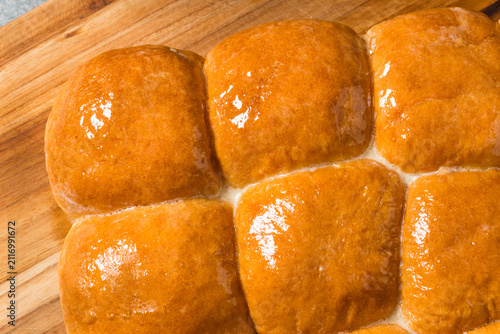 Canvas Print Homemade Buttery Parker House Roll Buns