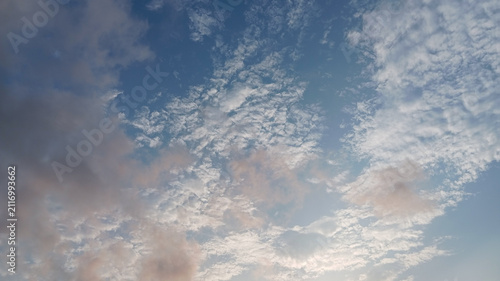 Bild auf Leinwand Beautiful blue sky with soft white clouds pattern natural landscape background