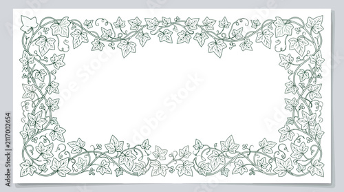Elegant floral border decorative frame