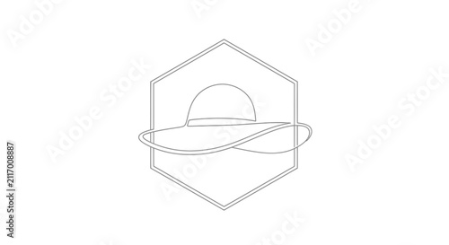 hexagon logo with planet and ring