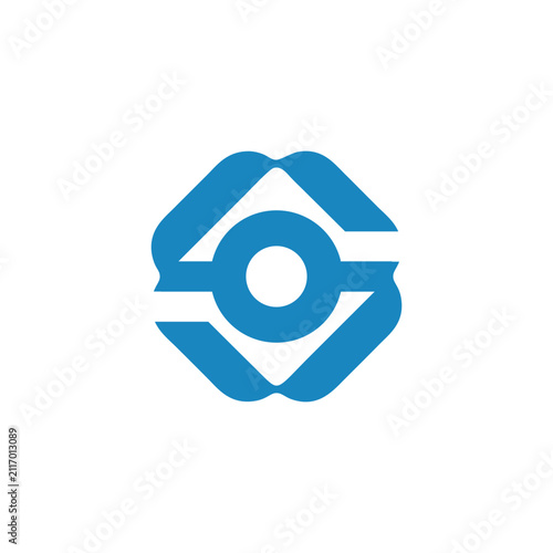 Letter S Techno Circle Square Logo Icon