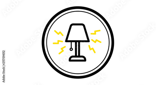 Glowing Desk Lamp Icon - Illustration