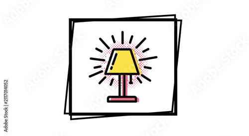 Glowing Lamp Icon - Bright Idea, Illumination, Creative Spark