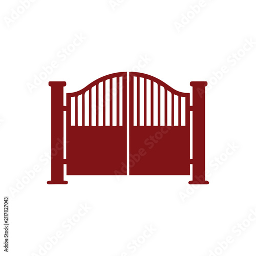 red gate isolated on white background