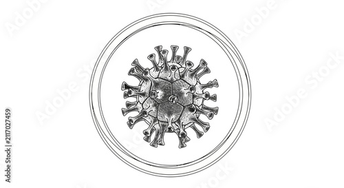 Hand Drawn Coronavirus Microbe Illustration