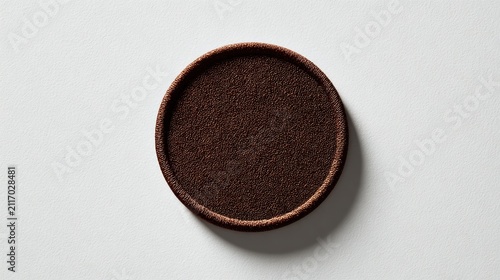 Blank brown embroidered patch isolated on white background.