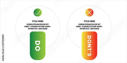 Foto Do and Don't Guidelines Infographic Template with Green and Red Vertical Section