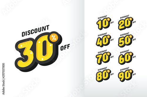 Simple discount 3d number promo design-05