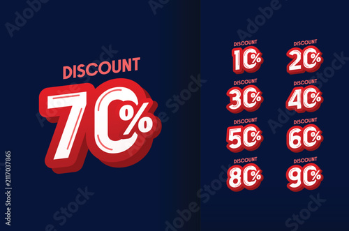 Simple discount 3d number promo design-09