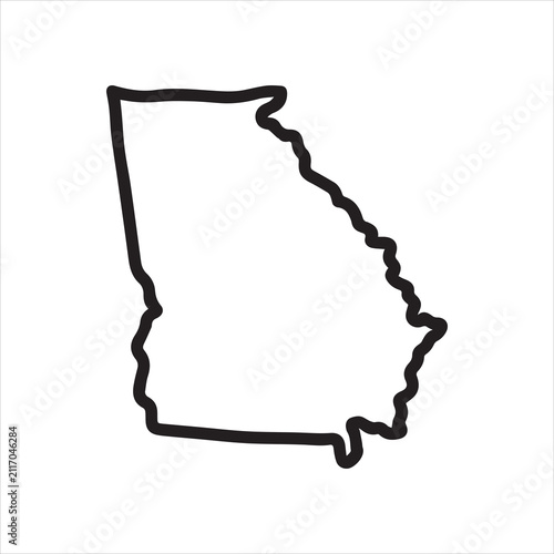 Black line icon for atlanta.