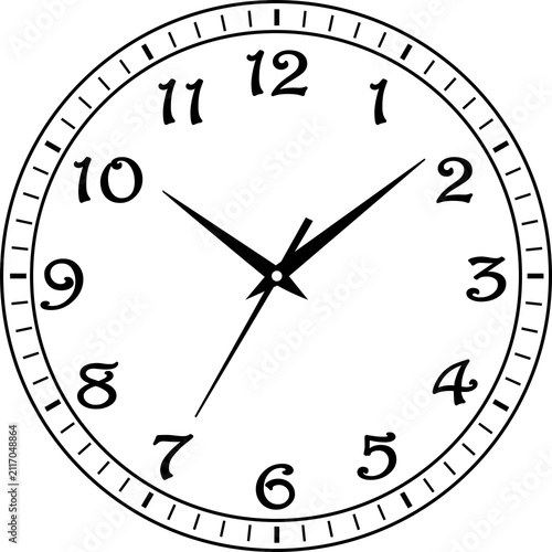 Obraz na plátně Classic wall clock face isolated on white