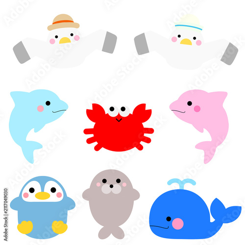 海のイラストセット