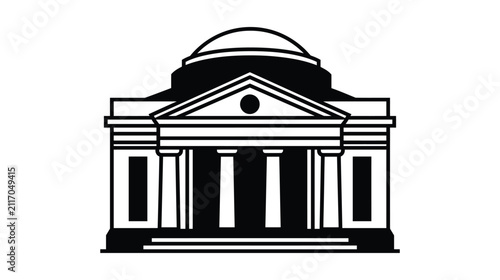 Building icon vector neoclassical courthouse architectural style