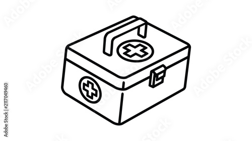 First-aid kit icon medical emergency supply box graphic design