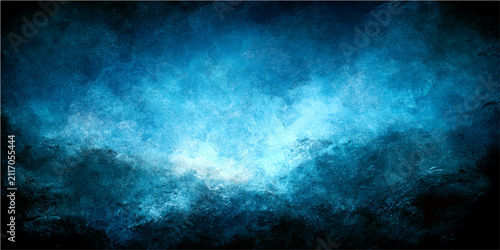 Foto Abstract blue cloudscape with turbulent texture and ethereal light effect