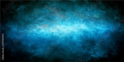 Foto Abstract ethereal cosmic nebula with vibrant blue and turquoise hues and glowing light effect