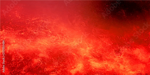 Cuadro en lienzo Fiery inferno with glowing embers and intense heat creating a dramatic and consuming blaze with hot lava flow and smoldering residue
