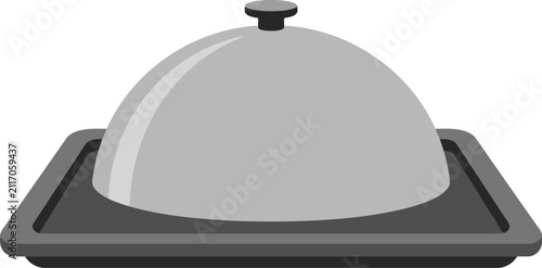 Food serving cloche on a tray