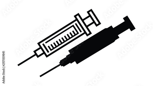 Syringe icon collection showing medical injection tools