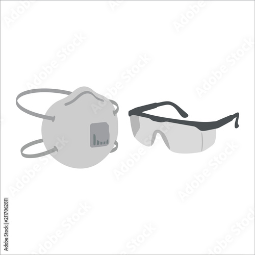 Protective face mask and safety goggles