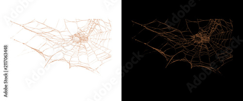Foto Intricate spider web design on black and white backgrounds, fragile cobweb textu