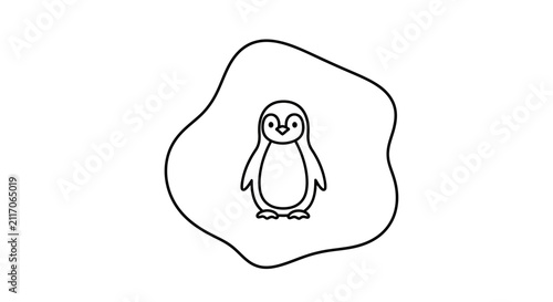 Cute penguin standing on ice