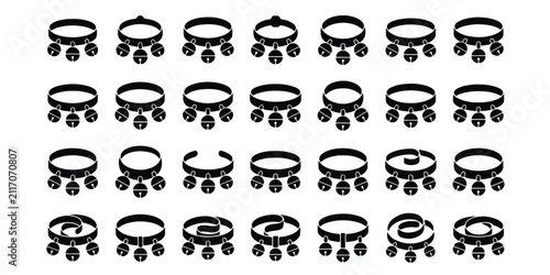 Принти на полотні Set of decorative jewelry necklace icons with necklace accessory wearable orname