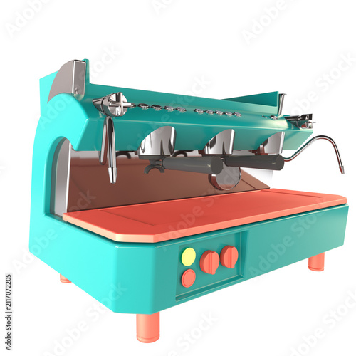 High-End Coffee Machine 3D Model rendering