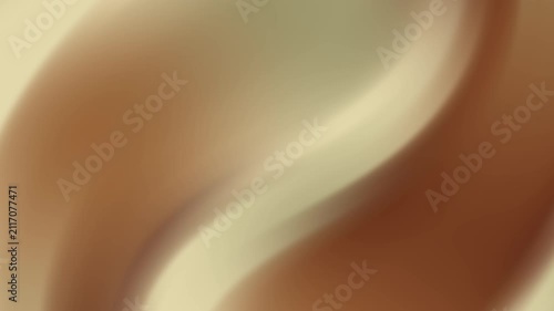 A minimalist abstract video background featuring elegant brown, beige, and cream fluid waves flowing smoothly with a soft motion blur effect.