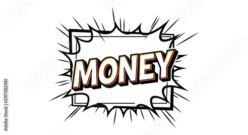 Money Word Comic Book Style Pop Art Explosion