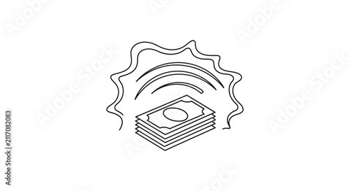 Money Transfer Icon - Wireless Payment Concept