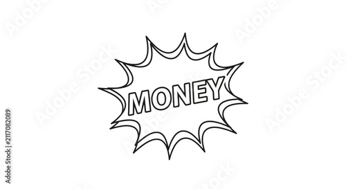 Money Word Burst Icon - Business Finance Concept