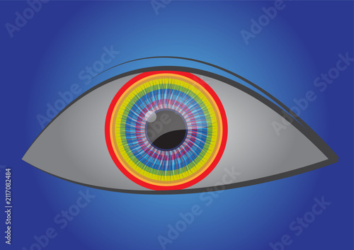 Rainbow Eye Symbolizing LGBTQ+ Pride, Diversity and Inclusion Vector Illustration