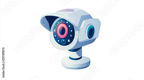 Illustration. Security Camera. Digital Technology. Modern Design.