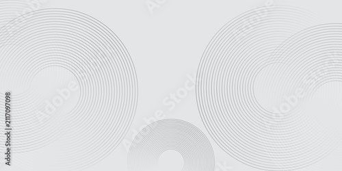 Принти на полотні Abstract white glowing geometric lines on gray background