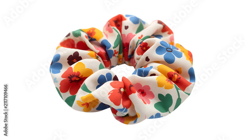 scrunchie, hair, accessory, floral, silk, fabric, fashion, colorful, blooming, vintage, style, elastic, ponytail, textile, vibrant, bright, patterned, summer, beauty, design, isolated.
