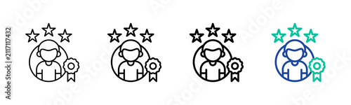 Quadro su tela Outstanding Icon Collection Different Style Outline