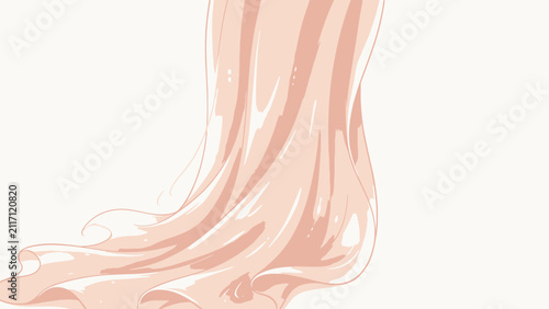 Ethereal Peach Fabric Flowing Gracefully with Soft Highlights and Delicate Curves