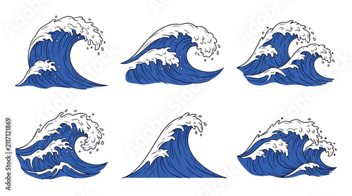 Canvastavla Nautical marine water surface abstract repeating background design