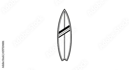 Surfboard Outline Design Illustration.