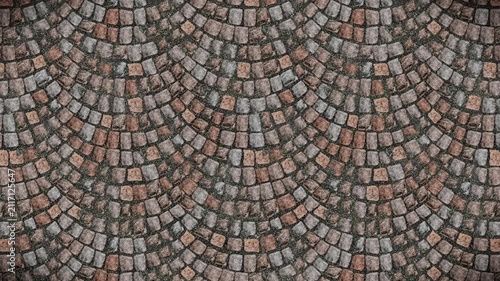 Wavy Cobblestone Pavement Texture Forms Infinite Loop Background