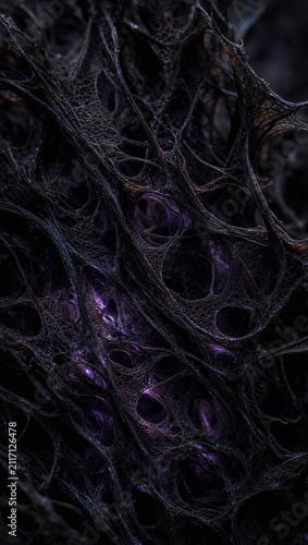 Dark Abstract Dark Layered Organic Mesh Macro AMOLED Wallpaper with Violet Glow