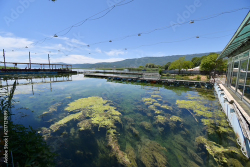 Cuadro en lienzo Struga, Macedonia - June,15, 2026: Struga - the popular summer vacation spot along the shores of Lake Ohrid and the Crn Drim River