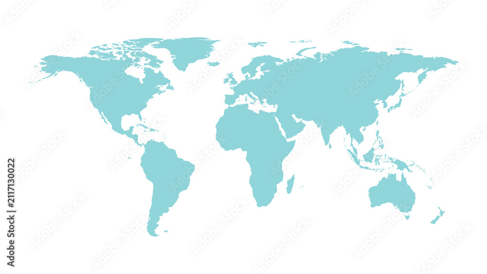 Obraz premium Flat world map 