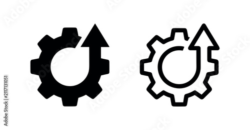 Gear with Upward Arrow System Optimization Icon