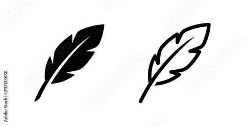 Foto Feather icon, bird plumage symbol, quill and soft weightless concept, nature and