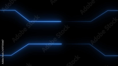 Blue Neon Sci-Fi HUD Frame Motion Background